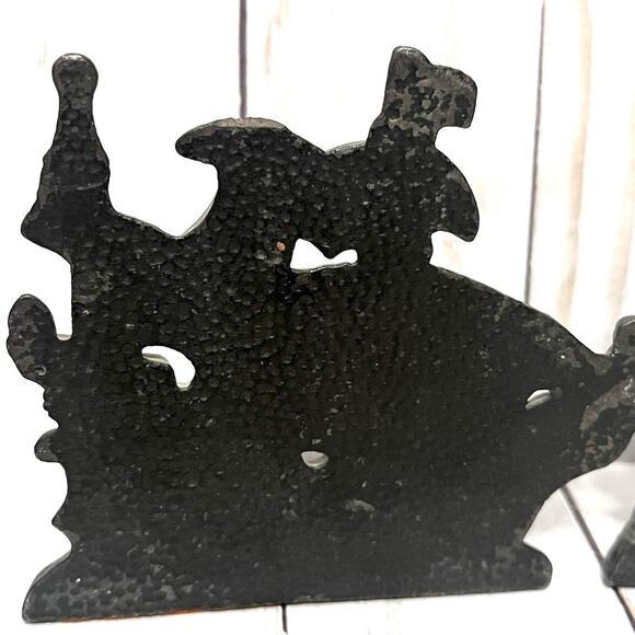 Vintage Pirate Ships Bronze Metal Cast Iron Bookends Doorstopper Set of 4 - Picture 8 of 14